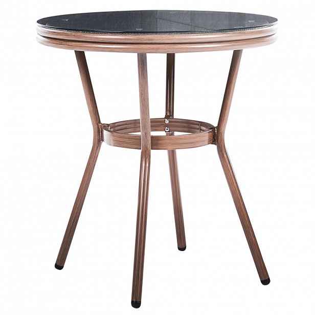 Beliani BISTRO STOLEK 70/70 cm Bezpečnostní sklo Šedý Rifreddo