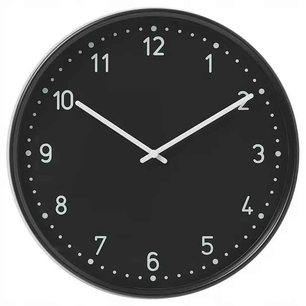 Ikea Bondis Nástěnné hodiny, černé, 38 cm