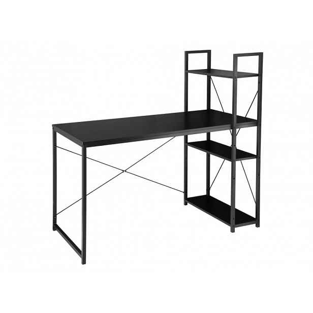 Psací stůl s regálem LOFTY 120x60 cm, černý
