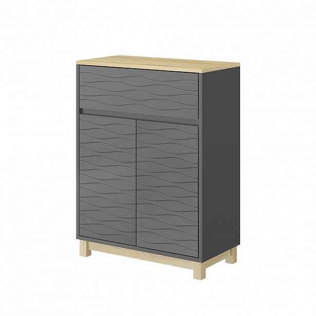 Vicco MIDI SKŘÍŇKY Livia Antracit 60 x 80 cm se zásuvkou