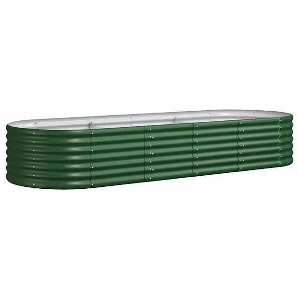 vidaXL Vyvýšený záhon pozinkovaná ocel 224x80x36 cm zelený