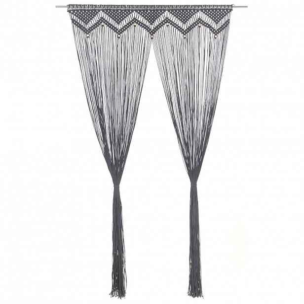 vidaXL Macramé závěs antracitový 140 x 240 cm bavlna