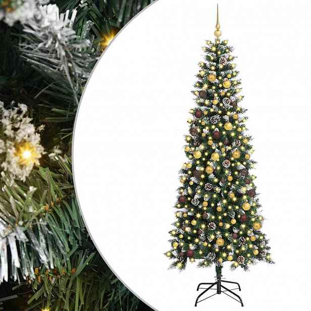 vidaXL Umělý vánoční stromeček Zelená 240 cm PVC, plast a ocel