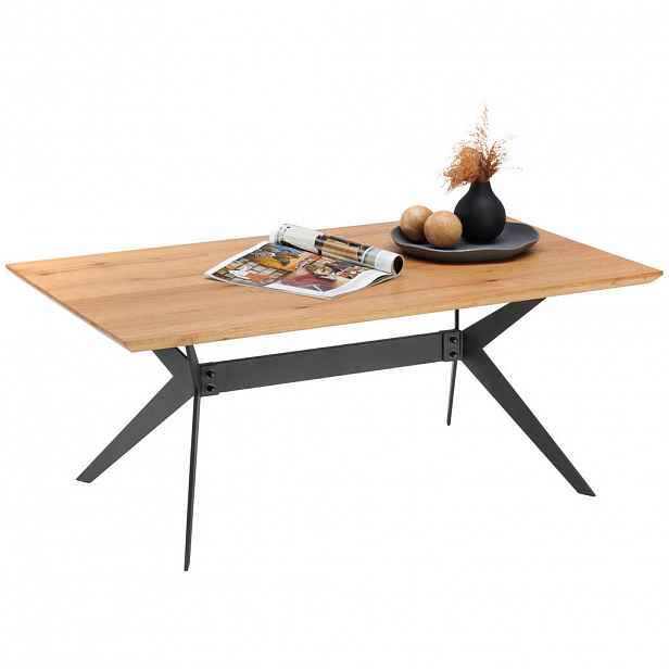 Hom`in KONFERENČNÍ STOLEK, černá, barvy dubu, dřevo, kov, 110/65/45 cm