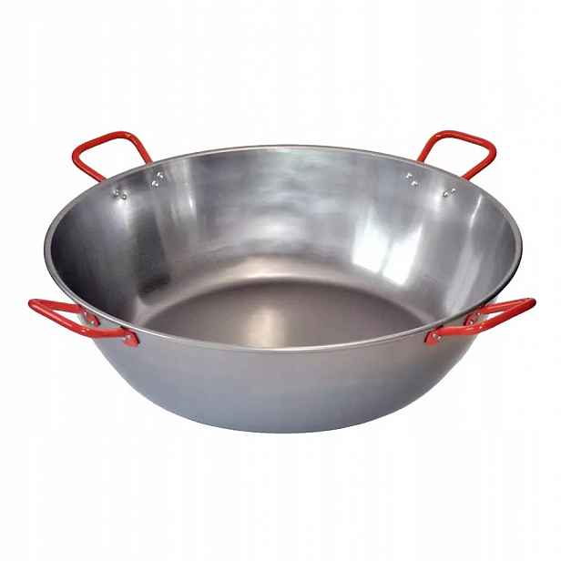 Pánev Na Paelli Wok Ocel Leštěná 65 cm hluboká se dvěma držadly