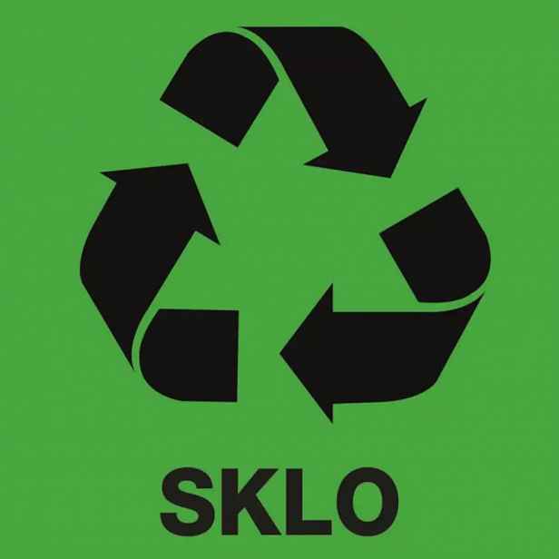Recyklace - sklo 92x92 mm samolepka
