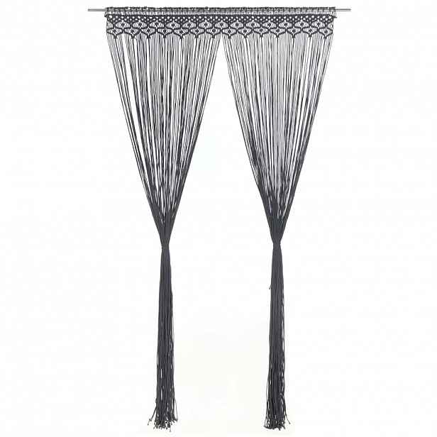vidaXL Macramé závěs antracitový 140 x 240 cm bavlna