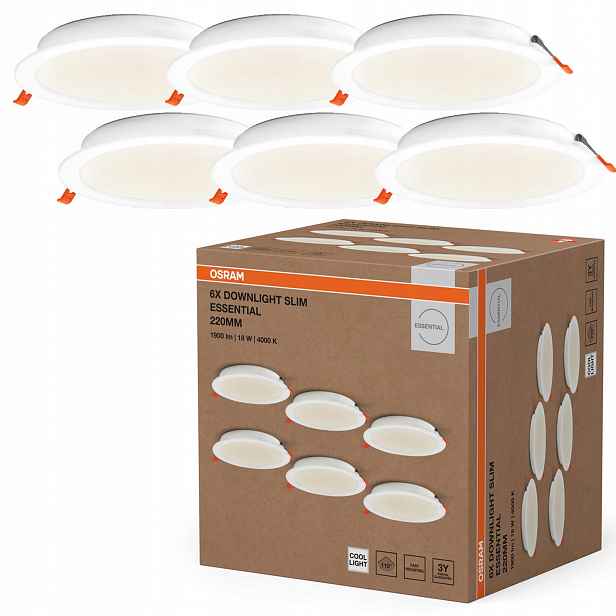 6x Stropní Led svítidlo Kulaté Stropní Svítidlo 18W 1650lm 4000K Neutrální