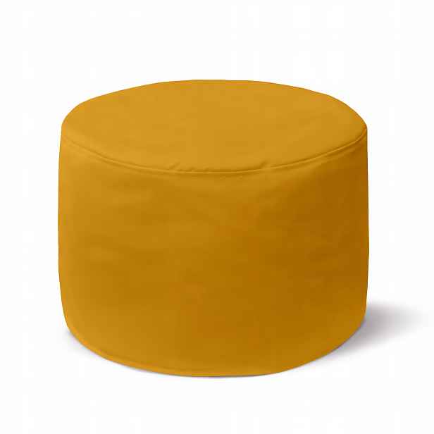 Kulatý Žlutá Podnožka 35x25 cm Kulatá Taburet Pod Nohy Dekorativní ozdoba