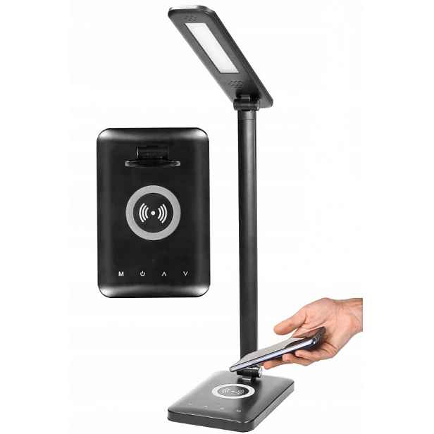 Led stolní lampa školní 7W indukční nabíječka 3 režimy Usb černá