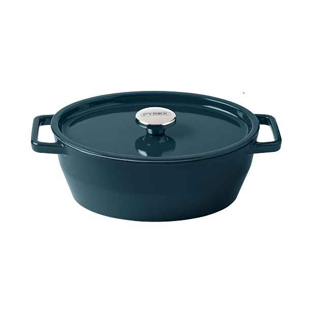 Litinový kastrol s poklicí PYREX 4l zelený