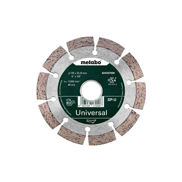 Metabo - Diamantový řezný kotouč na běžné stavební materiály 125 x 22,23 mm 624296000