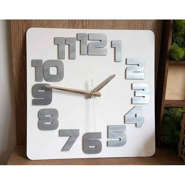 ModernClock Nástěnné hodiny Logic bílo-šedé
