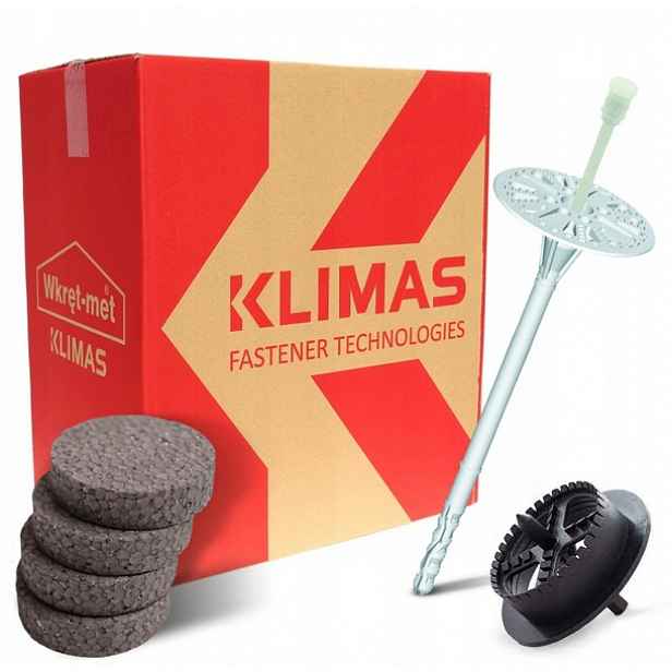 Spojovací kolíky pro polystyren 10 x 220 mm Klimas 22 cm fréza krytky