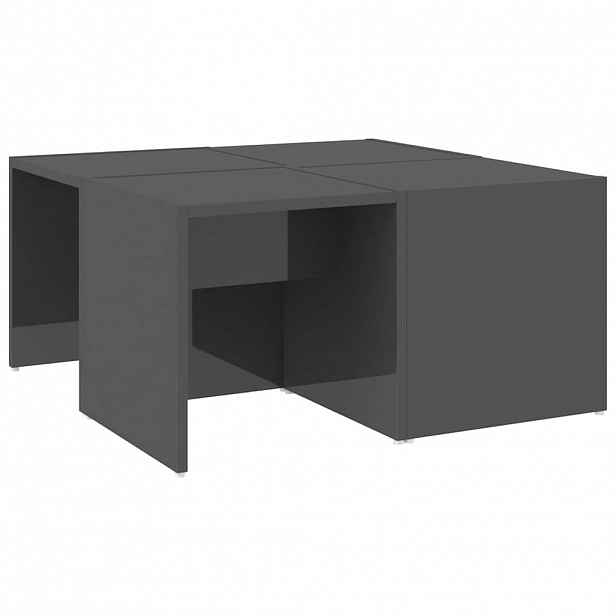 vidaXL Konferenční stolky 4 ks šedé vysoký lesk 33x33x33cm dřevotříska
