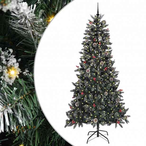 vidaXL Umělý vánoční stromeček Zelená 240 cm PVC, plast a ocel