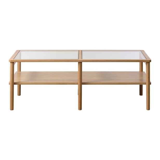 Skleněný konferenční stolek v přírodní barvě 60x120 cm Elba – Unique Furniture
