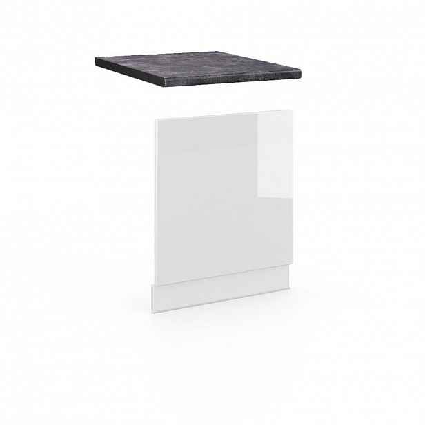 Vicco PŘEDNÍ PANEL Fame-Line Bílá vysoký lesk 60 cm , PD Antracit