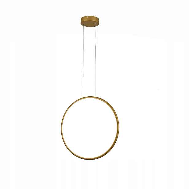 Závěsná Led lampa moderní zlatá kulatá vertikální ring 50 cm 4000K Reality