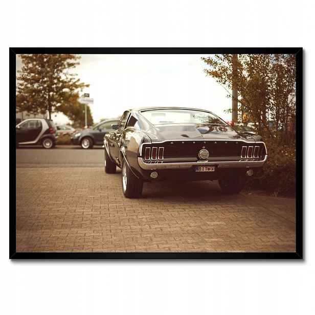 Plakáty v rámu 70x50 Ford Mustang černo-bílé