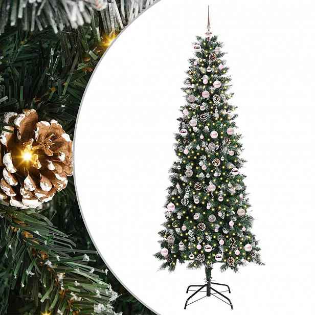 vidaXL Umělý vánoční stromeček Zelená 240 cm PVC, plast a ocel