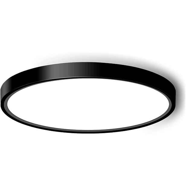 Stropní Svítidlo Nástěnný Led 40 cm Kulatý Černý 40W 3400lm 4000K Neutrální bílá barva