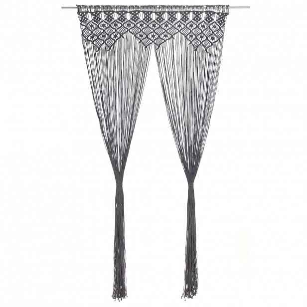 vidaXL Macramé závěs antracitový 140 x 240 cm bavlna