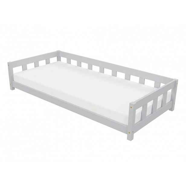 Benlemi Jednolůžková postel PLOTTY se zábranou Zvolte barvu: Světle šedá, Zvolte rozměr: 80x190 cm, Zvolte zábranu: S otevřeným vstupem