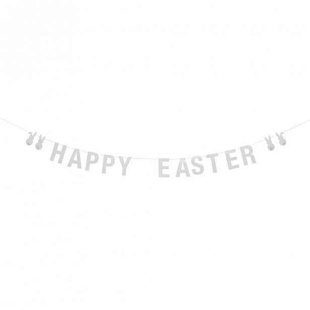 Bílá papírová girlanda Bloomingville Happy Easter, délka 200 cm