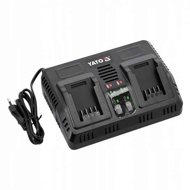 Dvojitá nabíječka Yato YT-828499 18V 2x2,4A Li-Ion rychlé nabíjení