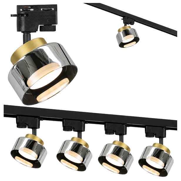 Kolejnicové osvětlení Sada 1 m 4 x lampa GX53 Černá Zakouřená