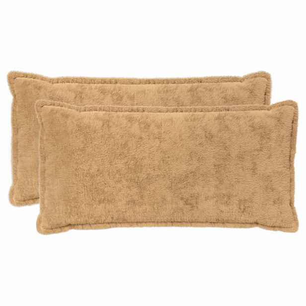 vidaXL Povlak na polštář 2 ks HOUTEN Taupe 40 x 80 cm Umělá králičí