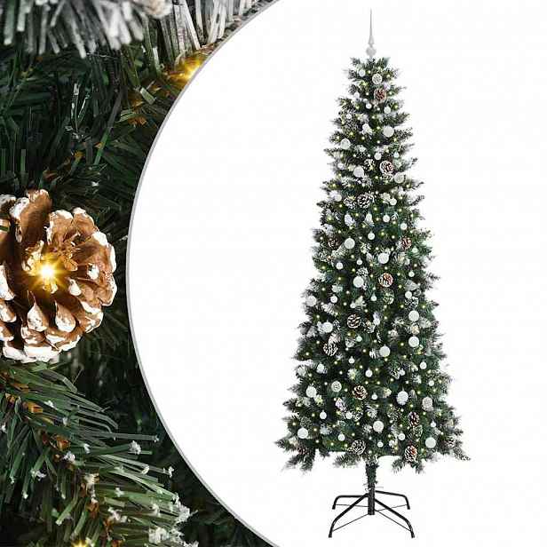 vidaXL Umělý vánoční stromeček Zelená 240 cm PVC, plast a ocel