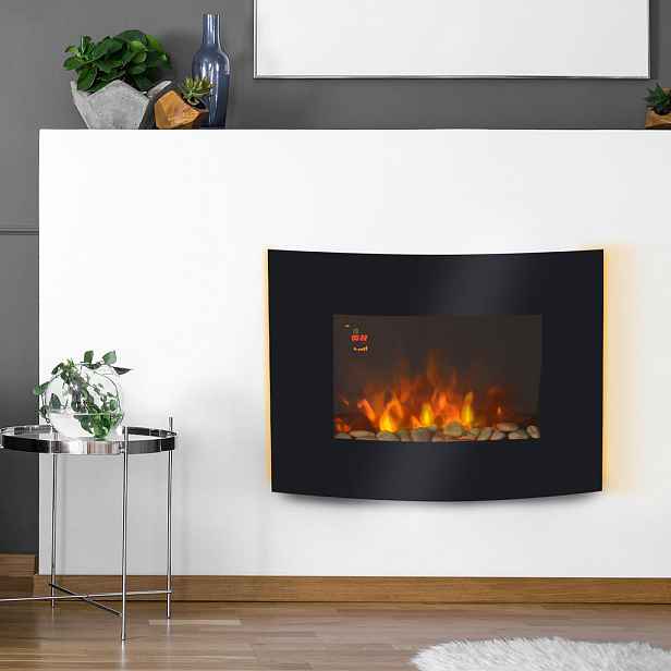 HOMCOM ELEKTRICKÝ KRB Krbová kamna Nástěnný krb s dálkovým ovládáním 2 velikosti LED osvětlení