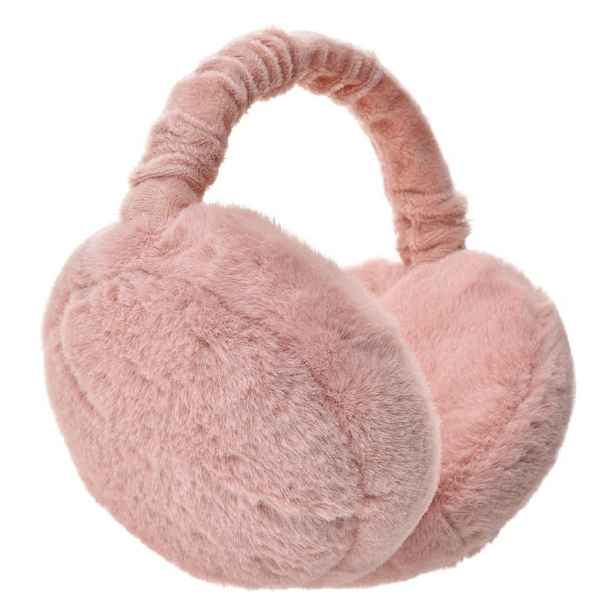 Tmavě růžové dámské chlupaté klapky na uši - one size Clayre & Eef