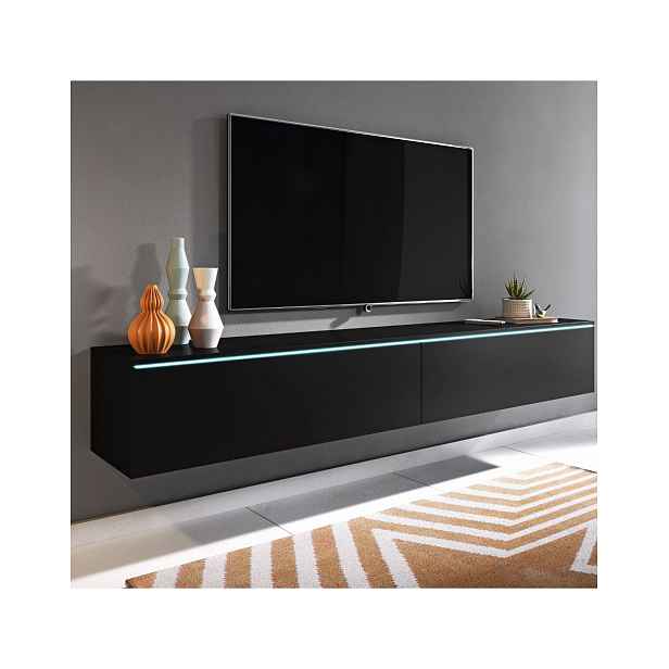 TV stolek LED černý grafit Lowboard D180