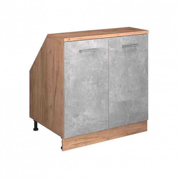 Vicco WARDROBE FOR SLOPING CEILING Rion Beton 80 x 81.6 cm se 2 dveřmi, korpus skříně hloubka 60 cm