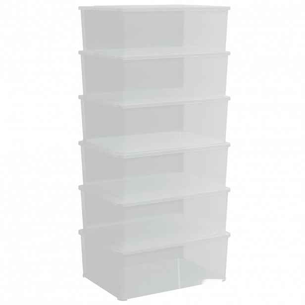vidaXL Plastové úložné boxy 6 ks 10 l stohovatelné