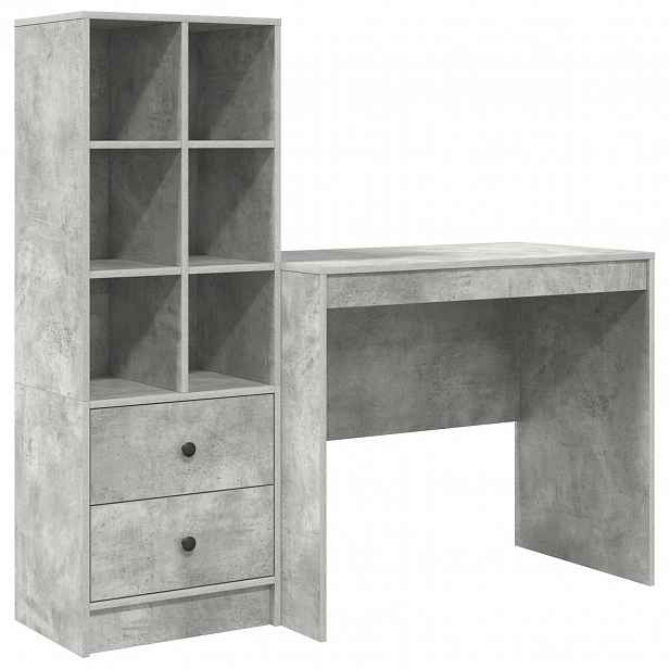 vidaXL Stůl Betonově šedá 135,5 x 50 x 127 cm 2 ks