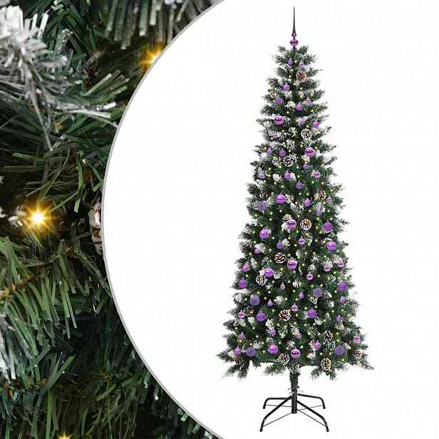vidaXL Umělý vánoční stromeček Zelená 240 cm PVC, plast a ocel