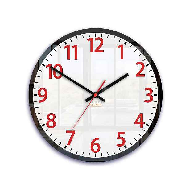 ModernClock Nástěnné hodiny Louis 30 cm bílé/červené