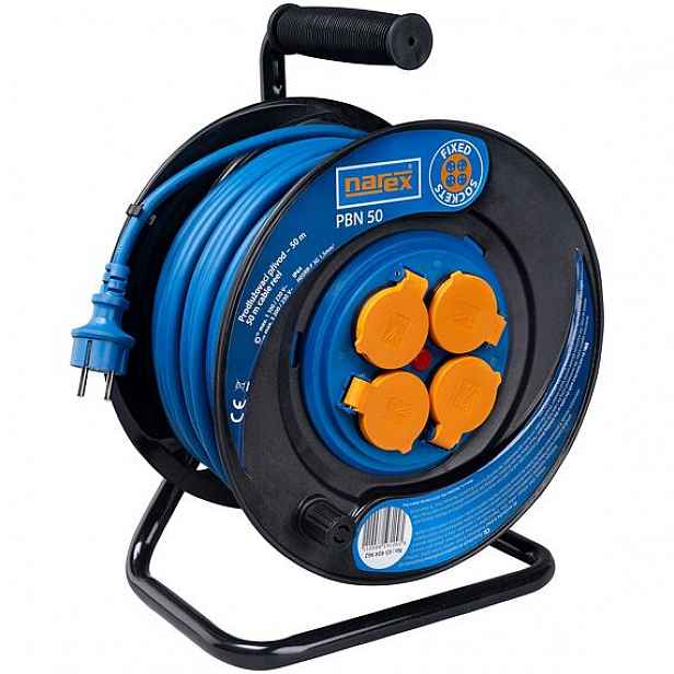 Narex Pbn 50 kabel 230V prodlužovací 50m/4Z, 1,5mm2, 3200W, IP44, guma, pev