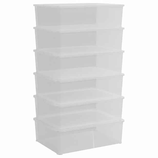vidaXL Plastové úložné boxy 6 ks 25 l stohovatelné