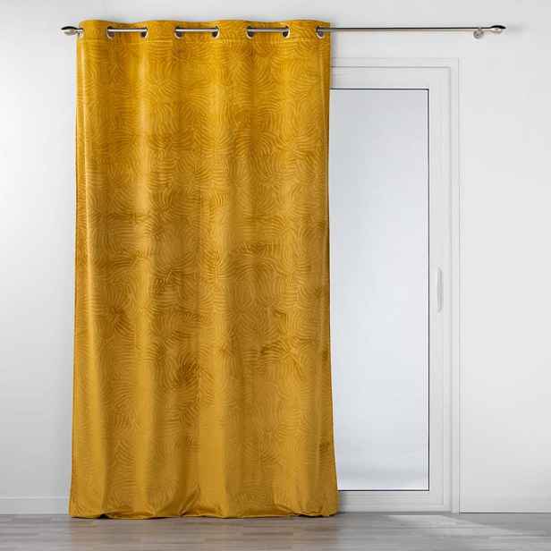 Žlutý sametový závěs 140x240 cm Analia – douceur d'intérieur