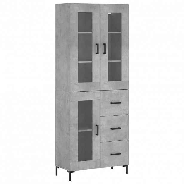 vidaXL Skříň highboard betonově šedá 69,5x34x180 cm kompozitní dřevo
