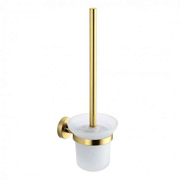 kielle Oudee - WC štětka nástěnná s držákem, matné sklo/brushed gold 40502036
