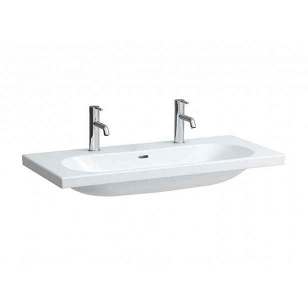 Laufen Lua - Dvojumyvadlo nábytkové 46x100 cm, s přepadem, 2 otvory pro baterii, LCC, bílá H8100894001071