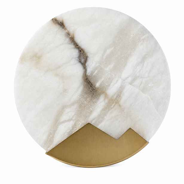 Pietra Nova – nástěnné svítidlo 20 cm kulatý mramor, minimalistický, elegantní, zlatý