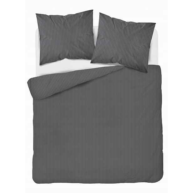 Sada Povlečení Z Adamašku 220x200 Pure Collection Tmavě Šedá