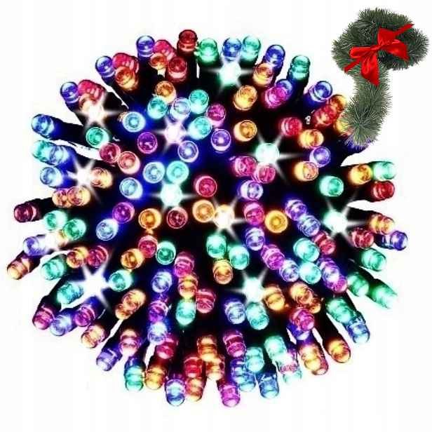 Vánoční Osvětlení Na Stromeček 100 Led Pevné Flash Barevné Vícebarevné Na Vánoční Stromeček